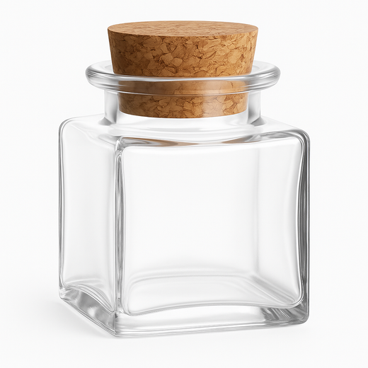 50 ml Korkenglas Eckig mit Korken