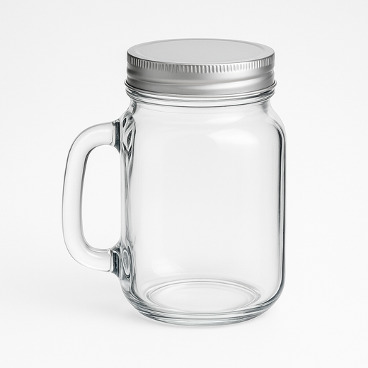 450 ml Trinkglas mit Henkel (ohne Verschluss)
