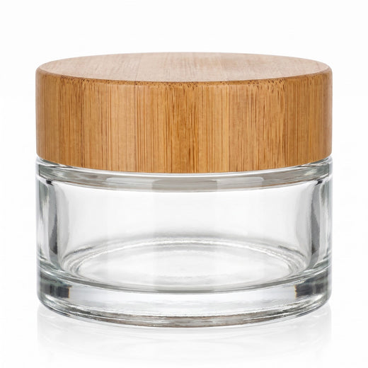 15 ml Cremetiegel Klar mit Bambusdeckel
