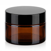 15 ml Cremetiegel Braunglas mit Verschluss Schwarz