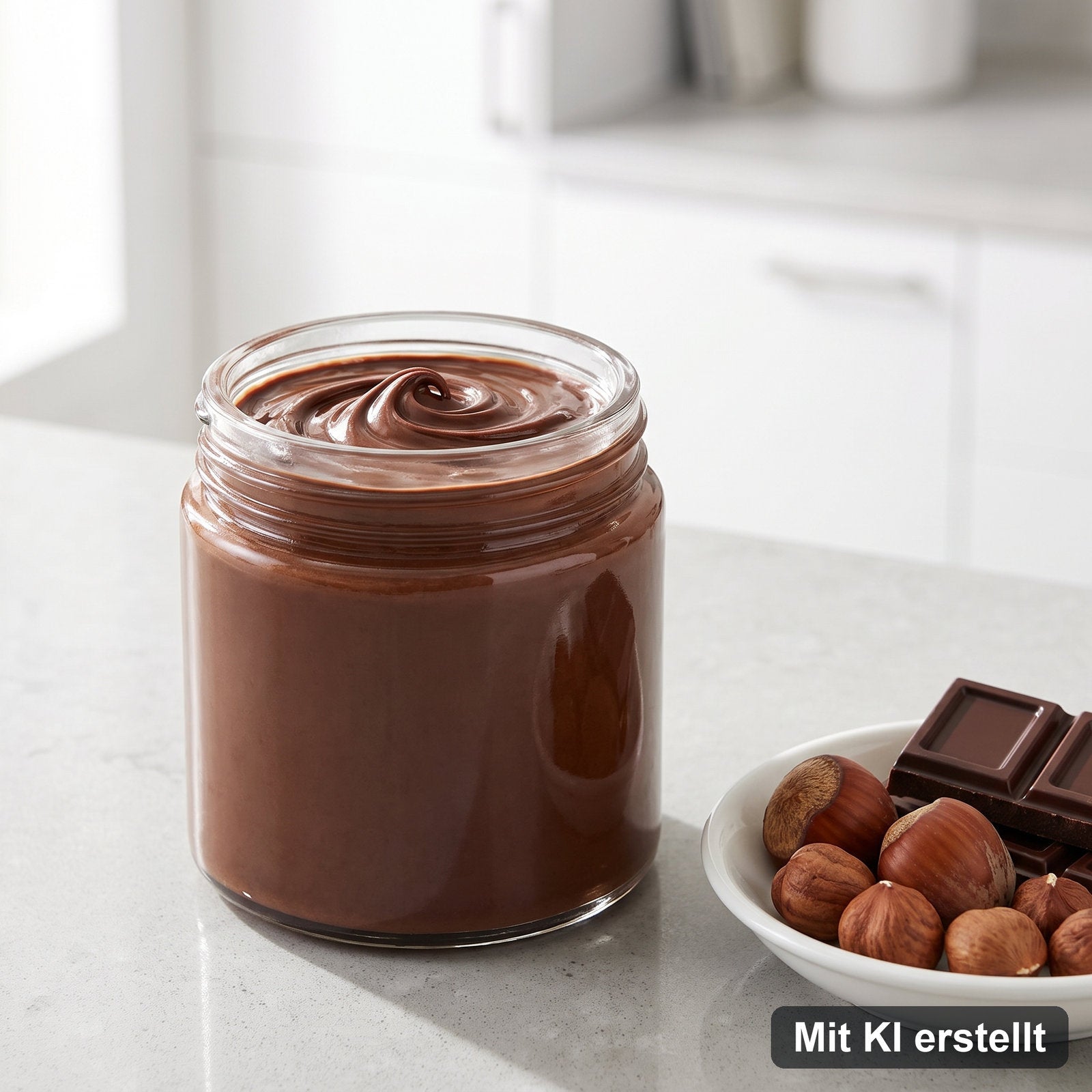 Schoko-Nuss-Aufstrich selbst gemacht – Mit KI erstellt