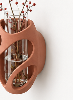 Skulptur Wandvase