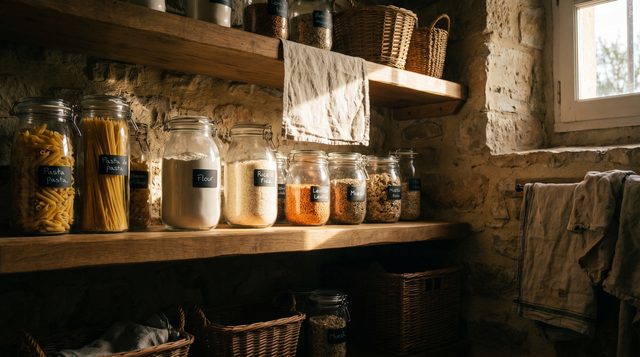 Trockenvorräte im Glas übersichtlich organisieren