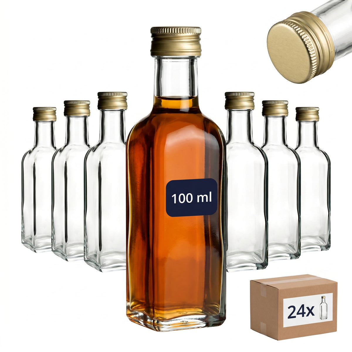 24er Set Maraska 100 ml mit goldfarbenem Verschluss