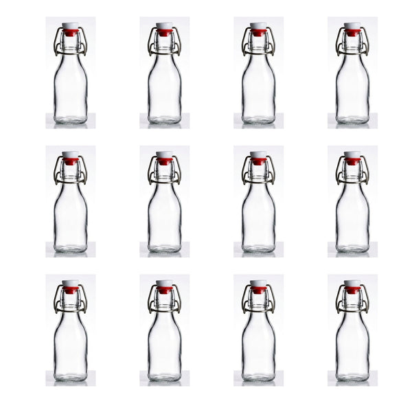12er Set Bügelflasche 100 ml mit rotem Dichtungsring