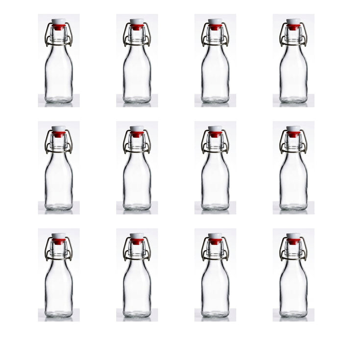 12er Set Bügelflasche 100 ml mit rotem Dichtungsring