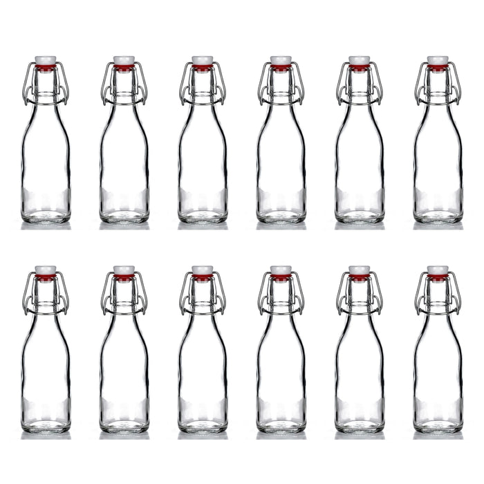 12er Set Bügelflasche 250 ml mit rotem Dichtungsring