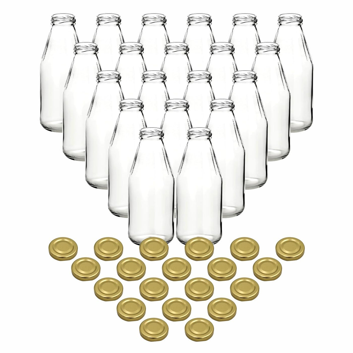 20er Set Saftflasche 500 ml mit goldfarbenem TO 43 Deckel