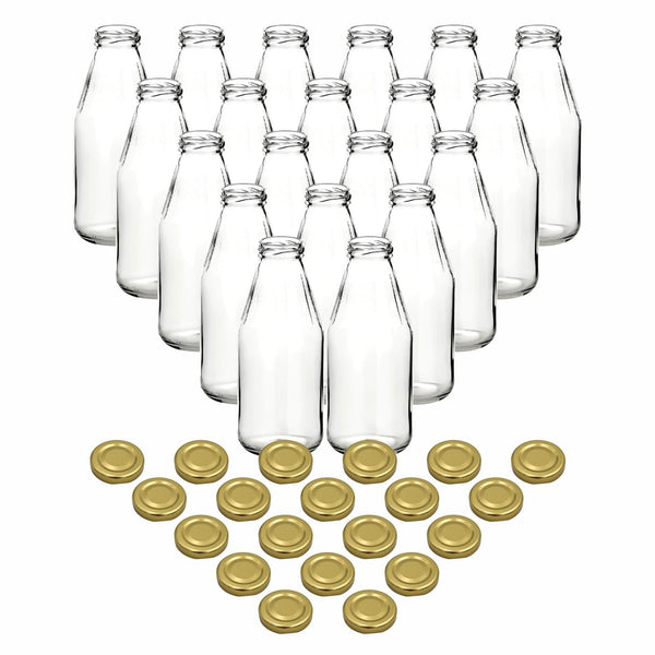 20er Set Saftflasche 500 ml mit goldfarbenem TO 43 Deckel