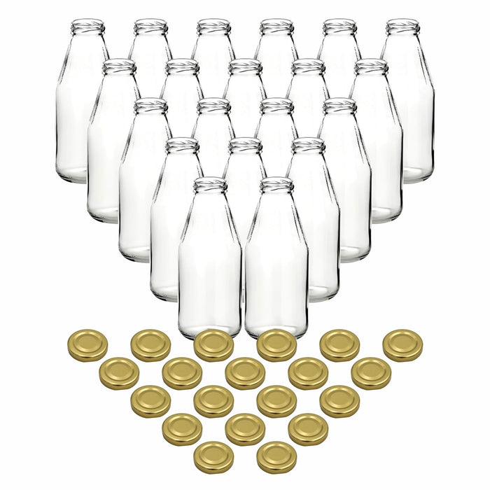 20er Set Saftflasche 500 ml mit goldfarbenem TO 43 Deckel