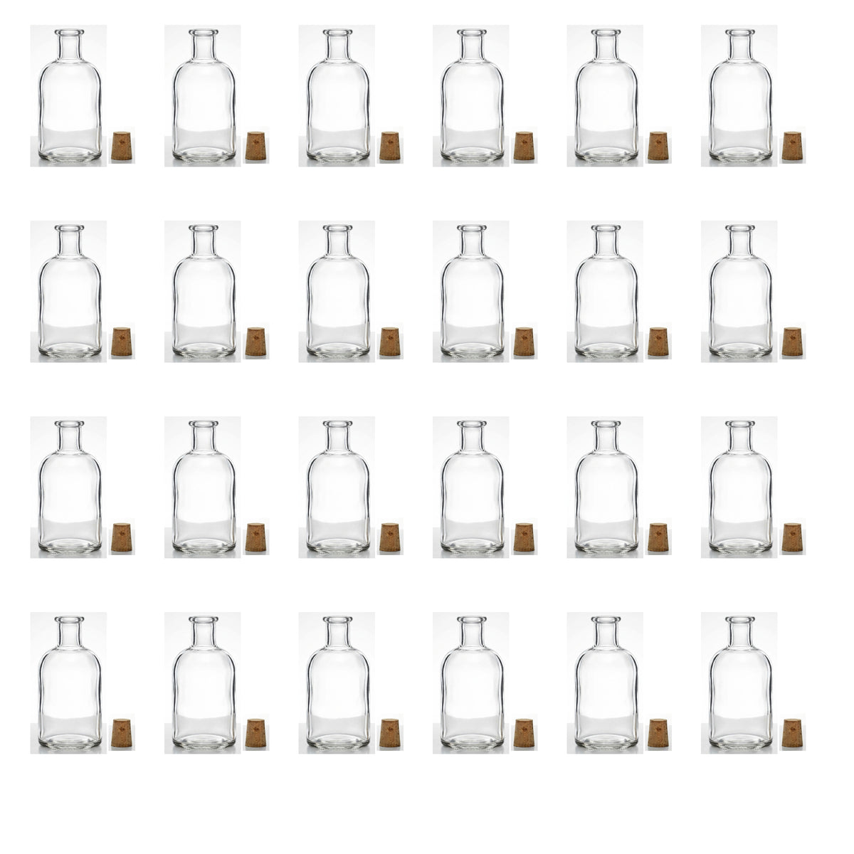24er Set Apothekerflasche 100 ml mit Holzgriffkorken