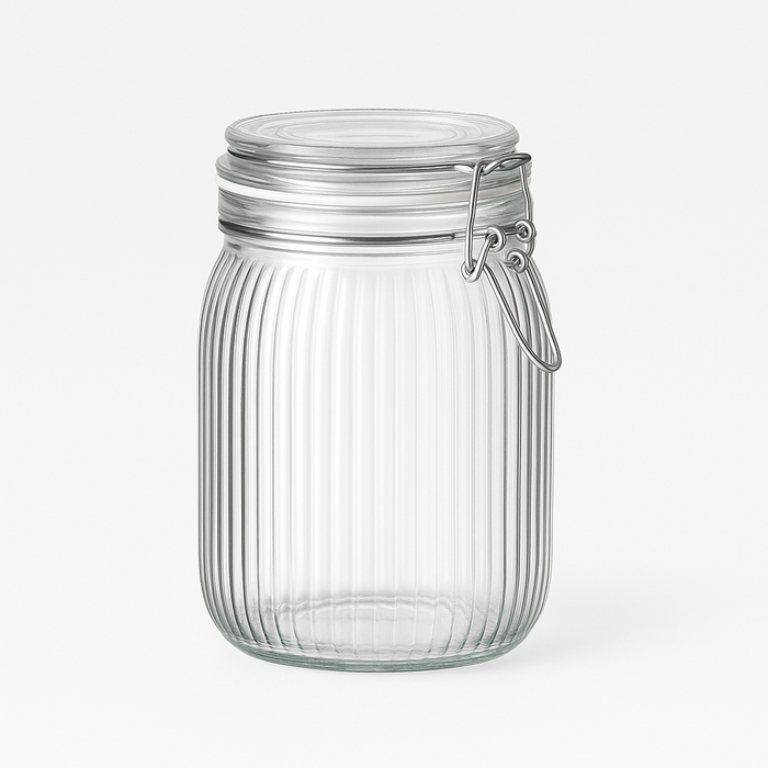 1000 ml Bügelglas geriffelt