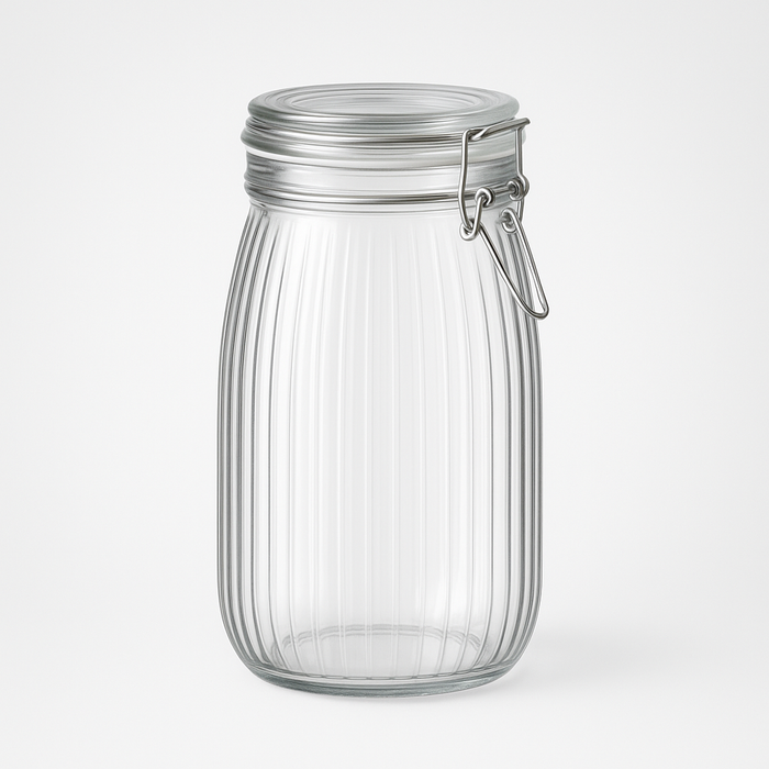 1500 ml Bügelglas geriffelt