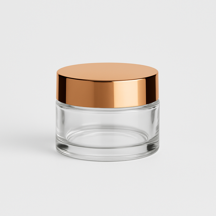 15 ml Cremetiegel klar mit Verschluss Gold