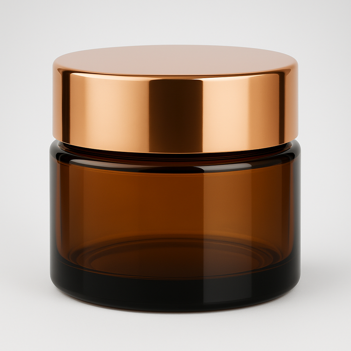 30 ml Cremetiegel Braunglas mit Deckel Gold - Produktansicht 2