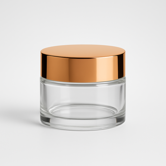 30 ml Cremetiegel klar mit Verschluss Gold