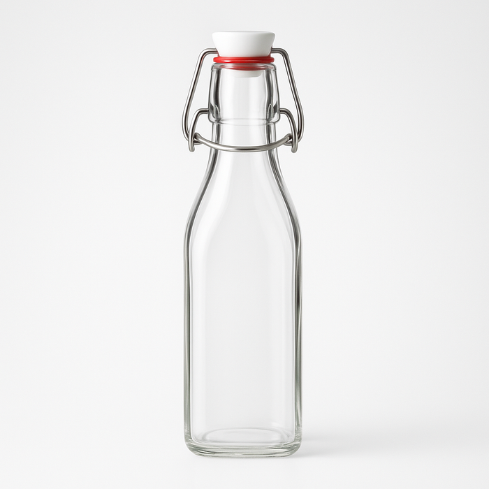 250 ml Bügelflasche Eckig mit Bügelverschluss