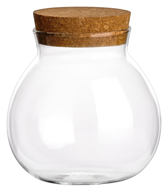 600 ml Borosilikatglas in Kugelform mit Korkdeckel