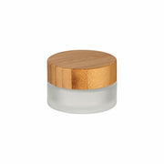 30 ml Cremetiegel gefrostet matt mit Bambusdeckel