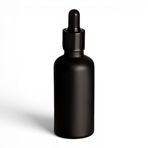 50 ml Pipettenflasche aus mattschwarzem Glas mit Pipettengarnitur