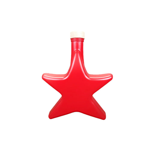 200 ml Sternflasche Rot mit Holzgriffkorken
