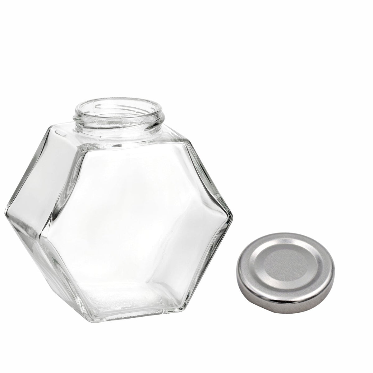 380 ml Einmachglas Wabe mit Verschluss Silber