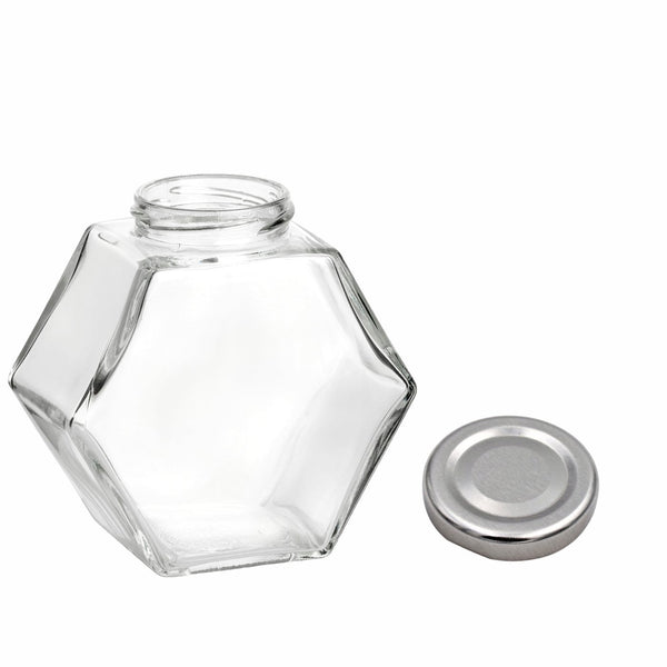 380 ml Einmachglas Wabe mit Verschluss Silber