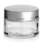 15 ml Cremetiegel klar mit Verschluss Silber