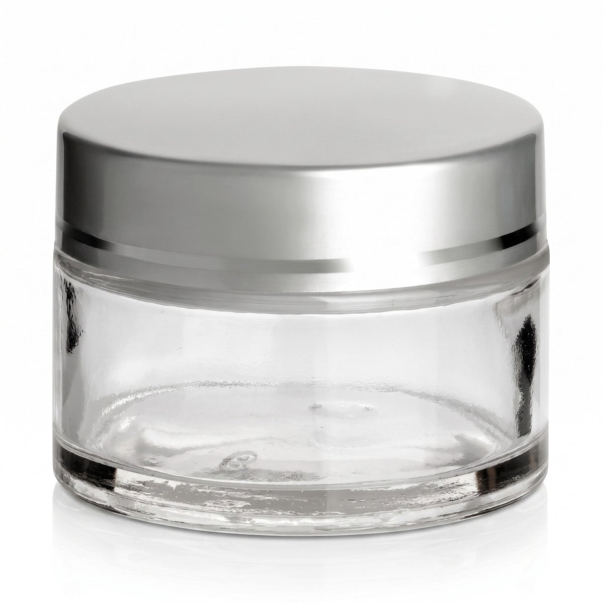 15 ml Cremetiegel klar mit Verschluss Silber