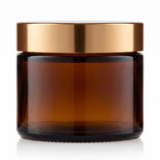 30 ml Cremetiegel Braunglas mit Deckel Gold