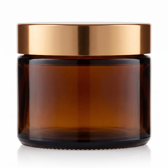 30 ml Cremetiegel Braunglas mit Deckel Gold
