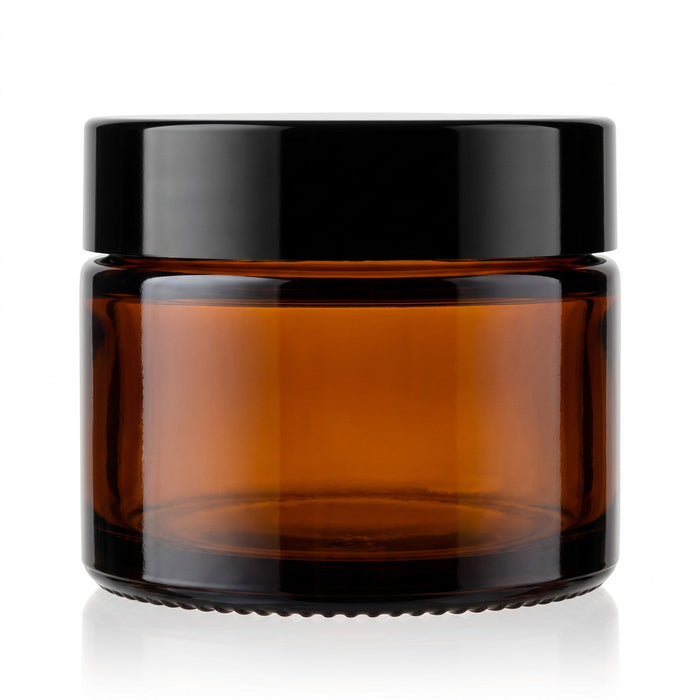 30 ml Cremetiegel Braunglas mit Deckel Schwarz