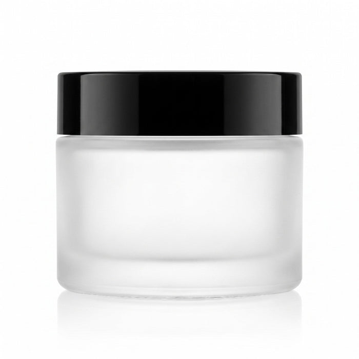 15 ml Cremetiegel gefrostet matt mit Verschluss Schwarz