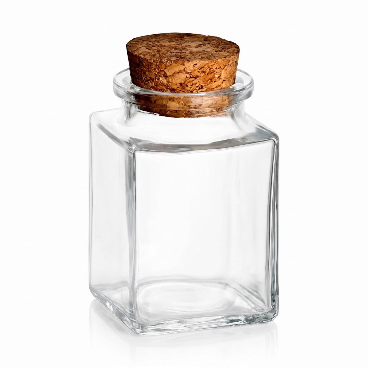 120 ml Korkenglas Eckig Hoch mit Korkverschluss