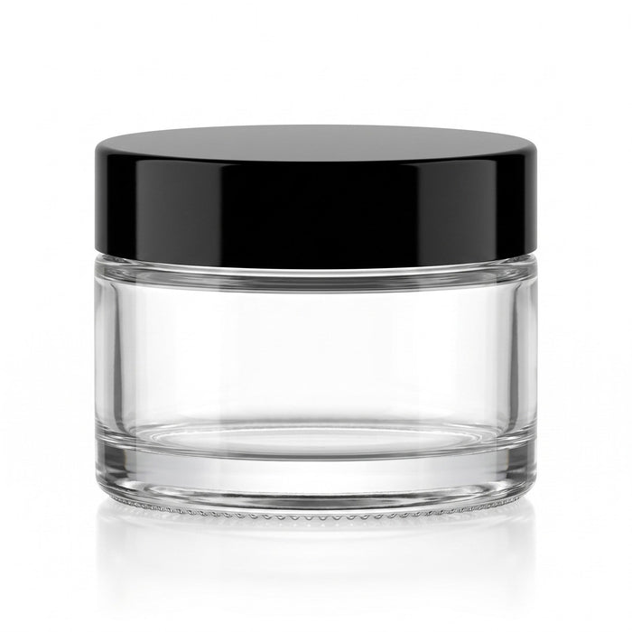 30 ml Cremetiegel klar mit Verschluss Schwarz