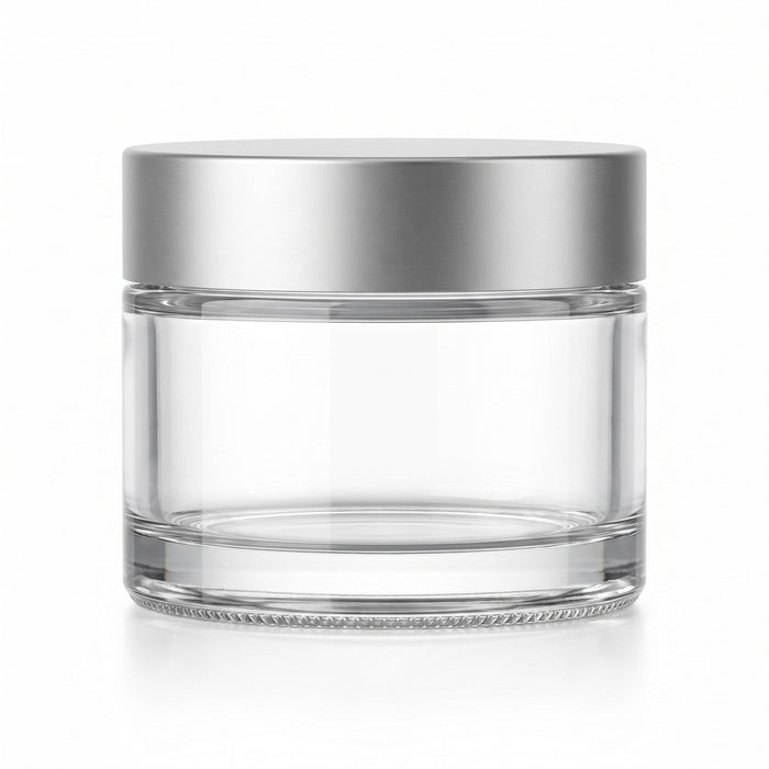 30 ml Cremetiegel klar mit Verschluss Silber