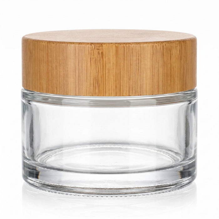 30 ml Cremetiegel Klar mit Bambusdeckel