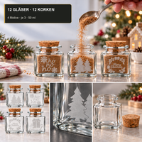 KorkenglasQuadrat50 ml · Anwendungsbeispiel, leere Lieferung