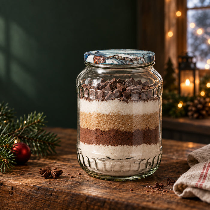 Classic Facettenglas 720 ml mit TO82 Winterlandschaft – weihnachtliche Füllidee