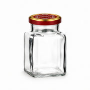 Quadratglas 150 ml mit TO53 Rotgold „Frohe Weihnachten“ – leeres Glas
