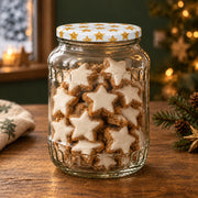 Classic Facettenglas 720 ml mit TO82 goldene Sterne – weihnachtliche Füllidee