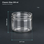 Classic Glas 230 ml – Volumen und Maße des Glaskörpers