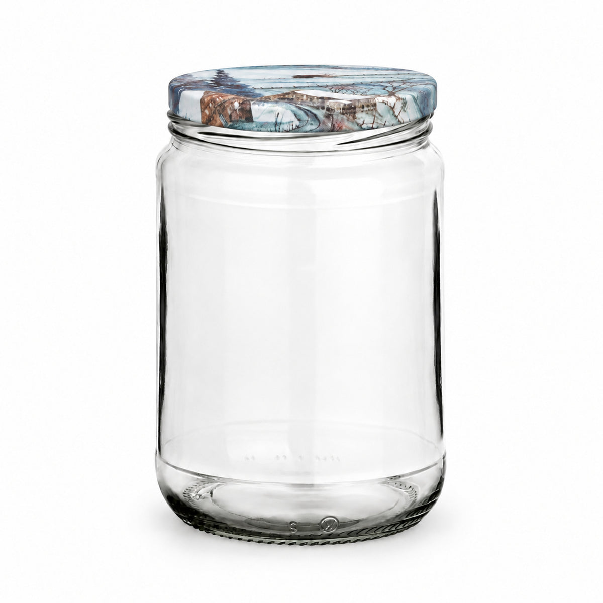Einmachglas 580 ml mit TO82 Winterlandschaft – leeres Glas