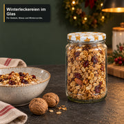 Einmachglas 580 ml mit TO82 goldene Sterne – weihnachtliche Füllidee