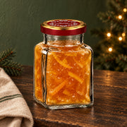 Quadratglas 150 ml mit TO53 Rotgold „Frohe Weihnachten“ – weihnachtliche Füllidee