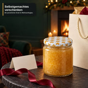 Honigglas 405 ml mit TO82 goldene Sterne – Selbstgemachtes verschenken