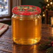 Honigglas 405 ml mit TO82 Tanne rot-grün – weihnachtliche Füllidee