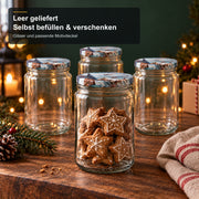 Einmachglas 580 ml mit TO82 Winterlandschaft – weihnachtliche Füllidee