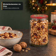 Einmachglas 580 ml mit TO82 Tanne rot-grün – weihnachtliche Füllidee