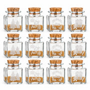 50 ml Korkenglas Quadrat mit Weihnachtsgravur – 12er-Mix